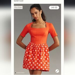 Maeve Orange and White Mini Dress